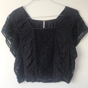 Free People Crochet Short Sleeve